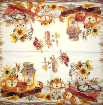 054 Tiere Herbst - 3-lagig - CS